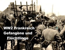 WW2 Wehrmacht tedesca Francia prigionieri e rifugiati 2x foto originali 1940s