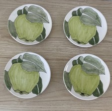 4 piatti pane/dessert vintage Ernestine Salerno Italia ceramica mela cotogna 316 firmati HTF