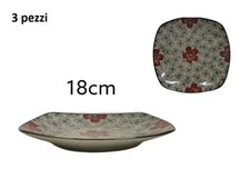 Set 3 Pezzi Piatto Quadrato