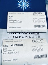 Swarovski Viola Velluto AB 2X 5328 6mm Perline Originali 360 pz Confezioni Sigillate