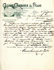 1910 MILANO Via Lomazzo 27 Fabbro Cesare CARRERA E FIGLIO Lettera commerciale