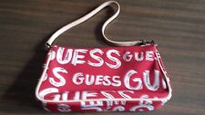 GUESS borsa piccola rosso con scritta logo bianco tessuto