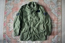 Giacca da campo vintage 1986 esercito americano patchato OG-107 M65 cappotto militare così da cucire piccolo