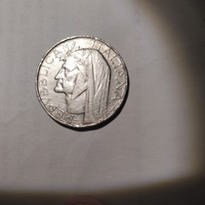 Moneta 500 Lire Dante 1965, Argento, Repubblica Italiana