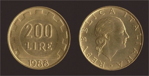 200 lire 1988 lavoro - 200, italia