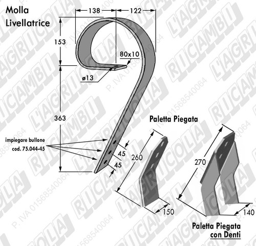 Molla livellatrice settore - livellatrice,