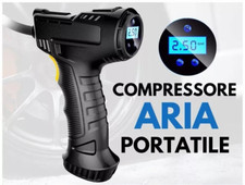 Compressore Aria Portatile Gonfia Gomme Auto Moto Bici Ricaricabile Senza Fili