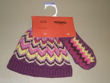 Set guanti cappello Missoni Target bambina viola rosa zig zag righe bambino O/S
