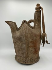 Raro e Antico Matara (borraccia) Ottomano in Pelle – Arte Islamica XVI–XVII sec.