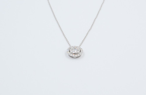 Girocollo oro bianco con - in,