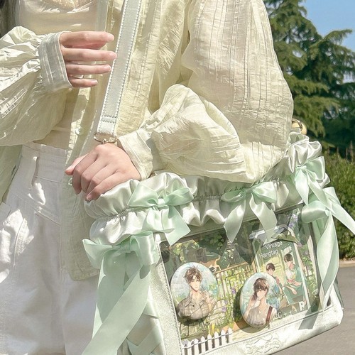 Borsa ita trasparente raso con - trasparente,
