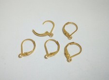 2 coppie ganci orecchini in acciaio inox  monachella chiusa  colore oro 16x12mm