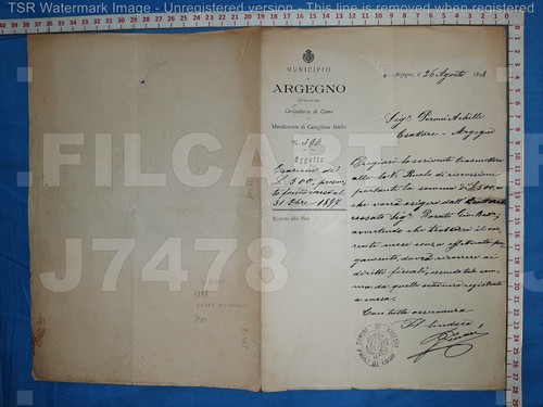 J7478 documento storico antico - documento,