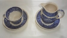 TAZZA E BRICCO DA TE' SEMI PORCELLANA INGLESE MASON’S DECORO VISTA BIANCO BLU