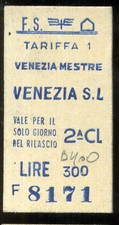 Biglietto Treno Ferrovia Venezia Mestre Venezia b 400