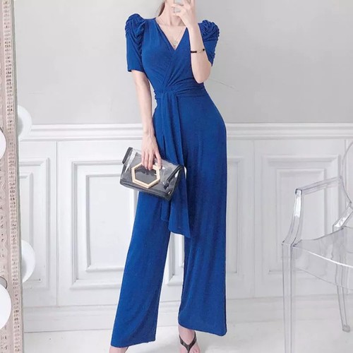 Tuta blu elegante con maniche - elegante,