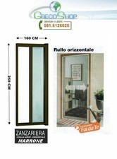 Zanzariera rullo alluminio avvolgimento orizzontale 150x250cm Marrone New