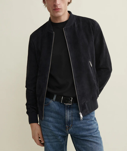 Giubbotto pelle bomber nero - , da