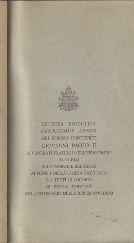 Lettera enciclica centesimus - enciclica,