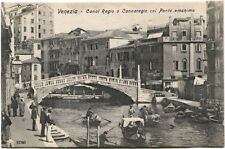 Primi '900 Venezia Canal Regio Cannaregio Ponte anonimo gondole FP B/N ANIM