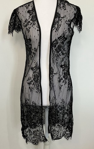Spolverino kimono pizzo - , nero