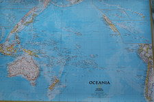 Cartina geografica piana dell'Oceania misure cm 115 X 80
