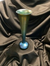 Vaso tromba blu iridescente