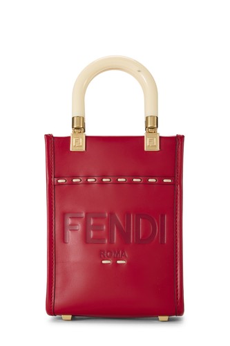 Fendi red calfskin sunshine - red,