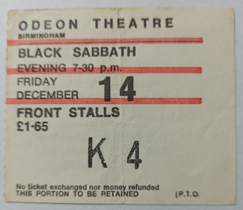 Black sabbath concert - concert, ticket