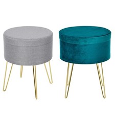 Homcom pouf contenitore - pouf, 2in1