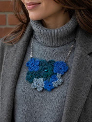 Collana fiori uncinetto - fiori,