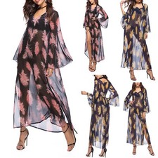 Vestito Donna Caftano Maxi Sopra Leggings Copricostume Kaftan Dress COV0057 P