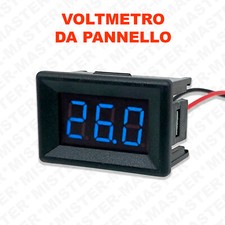 VOLTMETRO DIGITALE DA INCASSO UNIVERSALE 0,36" 0-30V DC LED BLU