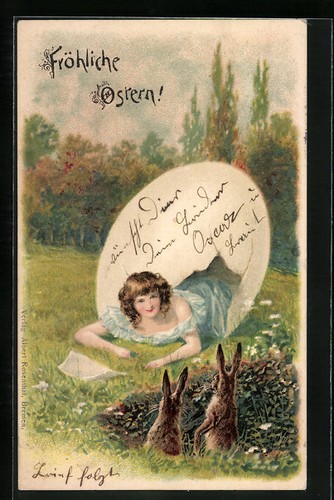 Cartolina coniglietti pasquali - cartolina,