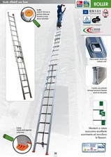 SCALA A ROTAIE con fune - FACAL mod. R35-3  a tre rampe(33 gradini/alt. 9,44)