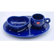 SET COLAZIONE TAZZINA/PIATTO/CIOTOLINA-IN CERAMICA-BACI PERUGINA-MUG CUP-VINTAGE