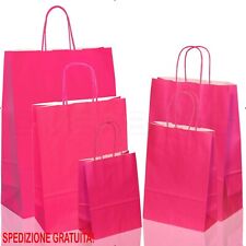 BORSE SHOPPER SACCHETTI DI CARTA MANICO CORDINO COLORE FUCSIA
