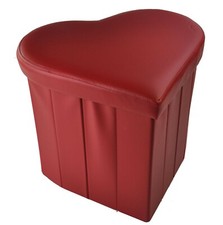 CUORE Ecopelle pouf contenitore tinta unita