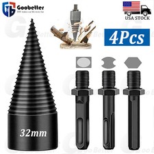 4x Trapano per legna da ardere torsione alta velocità spaccalegna vite spaccalegna avvitatore a cono