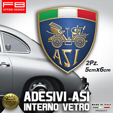 Adesivi Stickers ASI Interno Vetro Auto Storiche Rally Old Fiat 500 Lancia Alfa 