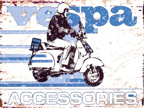 Vespa scooter metal sign - metal,