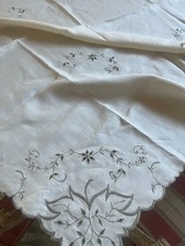 Tovaglia vintage in lino ecrù