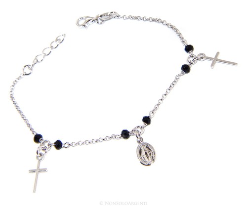 Bracciale rosario argento 925 - bracciale,