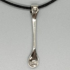 Ciondolo Cucchiaio Teschio Argento 925 Ciondolo Paese delle Meraviglie Festa Rave Festival Chef Spoonie
