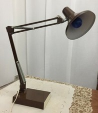LAMPADA Vintage ANNI 70 DA SCRIVANIA MARRONE CON ALTO BRACCIO FLESSIBILE