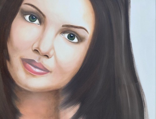 Ritratto donna dipinto - donna,,