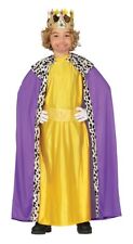 COSTUME BALDASSARRE CARNEVALE BAMBINO VESTITO PRESEPE RE MAGIO OCRA-VIOLA