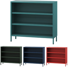 Libreria da Parete Bassa in Metallo - LUCA | Piccola Libreria da Terra 2 Ripiani