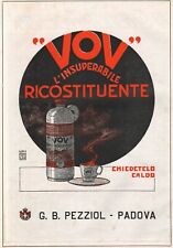 PUBBLICITA' 1924 VOV PEZZIOL PADOVA INSUPERABILE LIQUORE RICOSTITUENTE BOTTIGLIA