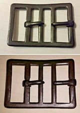 FIBBIA ORIGINALE A DUE ARDIGLIONI CINTURONE REGIO ESERCITO ITALIANO R.E.I.